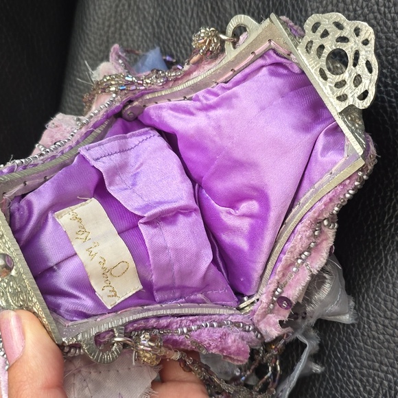 Elegant Beaded Evening Bag - Pink and Purple - Picture 6 of 6